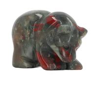 petjoyful Figura de oso de cristal tallada a mano, estatua de animal de 1,5 pulgadas, decoración de oficina, colección del hogar (Sanguinaria)