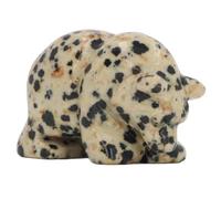 petjoyful Figura de oso de cristal tallada a mano, estatua de animal de 1,5 pulgadas, decoración de oficina, colección del hogar (Manchada)