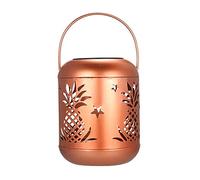 petjoyful Iluminación al aire LED con energía solar Luz de césped Diseño de piña ahuecada Lámpara colgante de decoración de paisaje para patio jardín patio camino (Oro)