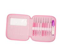 petjoyful Juego de 8 Ganchos de Ganchillo Kit de Ganchillo Profesional portátil de Alta precisión para Principiantes Adultos con Bolsa de Almacenamiento Tijeras