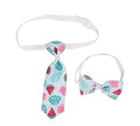 petjoyful Juego de corbatas para mascotas, lazo ajustable con estampado de sandía y frutas, corbatas de aseo para perros y gatos