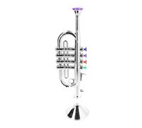 petjoyful Saxofón de Juguete para niños con 3 Teclas de Colores 3 Tonos Instrumentos Musicales de educación temprana Trompeta de Juguete para niños pequeños Juegos de Roles (Plata)