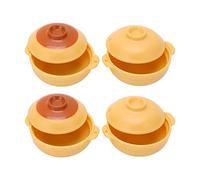 petjoyful Soup Pot Toy Simulation Decorative Plastic Miniature Casserole Model for 1/12 Dollhouse 4pcs