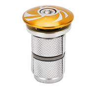 Petjoyful Tapón de compresión para dirección de horquilla delantera de bicicleta, expansor de tapa superior para dirección de bicicleta de montaña y carretera (Oro)