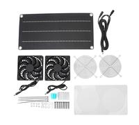 petjoyful Ventilador de energía Solar 10W 6V Kit de Ventiladores de Panel Solar Laminado de silicio monocristalino portátil para Invernadero RV Casa de Mascotas