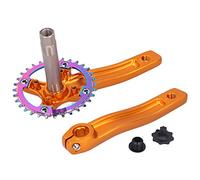 petjoyful ZK-22 Plato de Bicicleta Manivela de Rueda de Cadena Brazos de Bielas de Bicicleta de Aleación de Aluminio Plato 32T (Oro)