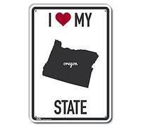 PetKa Signs and Graphics PKAS-0240-NP_10 x 14 "I Heart My State Oregon" - Cartel de plástico, 10 x 14 pulgadas, 0,006 pulgadas de ancho