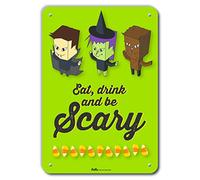 PetKa Signs and Graphics PKHW-0007-NP_10 x 14 "Eat, Drink and Be Scary" - Cartel de plástico, 10 x 14 pulgadas, color verde caramelo para niños
