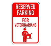 PetKa Signs and Graphics PKRP-0666-NP_"Resevered Parking for Veterinarians" - Letrero de plástico, 30,5 x 45,7 cm, Silhouette Veterinarian Red