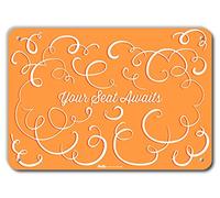 PetKa Signs and Graphics PKWD-0205-NA_10x7"Your Seat Awaits" Señal de aluminio de 10 x 7 pulgadas, 7 pulgadas de altura, 0,04 pulgadas de ancho, 10 pulgadas de largo