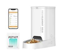 PETKIT Comedero Gato Automatico, 2.4G WiFi, 3L Dispensador Comida Gatos/Perros, Control de App, 1-10 Comidas al Día, Liofilizados Compatibles, Cubeta de Acero Inoxidable, Cable USB (Blanco Leche)