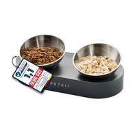 PETKIT CYBERTAIL Cuenco Elevado e Inclinado de Acero Inoxidable, Cuenco de alimentación Antideslizante sin derrames, para Gatos y Perros pequeños