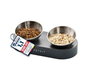 PETKIT CYBERTAIL Cuenco Elevado e Inclinado de Acero Inoxidable, Cuenco de alimentación Antideslizante sin derrames, para Gatos y Perros pequeños