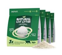 PETKIT Nueva Arena de Tofu para Gatos, 9.6kg, Arena Aglomerante para Gatos, Tapioca, 100% Natural, Superabsorbente, Control de Olores, Sin Polvo, Enjuagable, 2.4kg, 4 Bolsas
