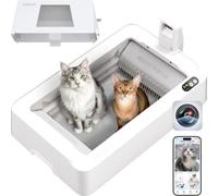 PETKIT PUROBOT Crystal Duo Arenero Gatos Autolimpiable, Cámara AI, Arenero Autolimpiable para Gatos, Limpieza Bidireccional, Bandeja Reemplazable, Seguimiento Sanitario, Eliminación de Olores