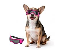 PETLESO Gafas de sol para perros extra pequeñas XS con banda elástica ajustable, gafas de sol Chihuahua a prueba de viento, color rosa, XS