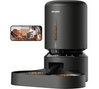 PETLIBRO 5G y 2.4G WiFi Comedero Gato Automatico con Cámara, 5L Doble Cuencos 1080P HD Dispensador Comida Gatos/Perros, App Control, Baterías y Cableado Eléctrico, Cuenco de Acero Inoxidable, Negro