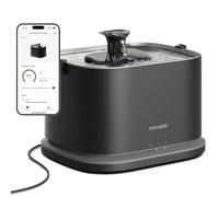 PETLIBRO Dockstream 2 Fuente Agua Gatos, Bebedero Automático App WiFi, 23dB Silencioso, Fácil Limpieza, 3L Acero Inoxidable, sin BPA - Versión Cable Alimentación, Negro
