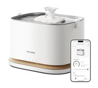 PETLIBRO Dockstream 2 Fuente Agua Gatos, Bebedero Automático App WiFi, 23dB Silencioso, Fácil Limpieza, 3L Acero Inoxidable, sin BPA - Batería 5000mAh Inalámbrico, Blanco