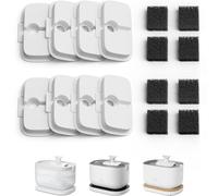 PETLIBRO Dockstream 2 Fuente Agua Gatos, Bebedero Automático App WiFi, 23dB Silencioso, Fácil Limpieza, 3L Acero Inoxidable, sin BPA - Filtro Repuesto 8 Piezas, Blanco