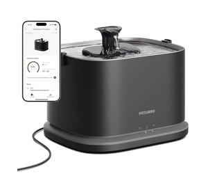 PETLIBRO Dockstream 2 Fuente Agua Gatos, Bebedero Automático App WiFi, 23dB Silencioso, Fácil Limpieza, 3L Acero Inoxidable, sin BPA - Versión Cable Alimentación, Negro