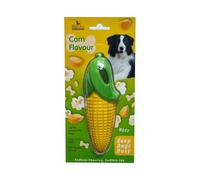 PetLike Juguete para perros no tóxico, juguetes masticables de goma TRP duraderos para cachorros y juguetes para perros medianos (maíz amarillo)