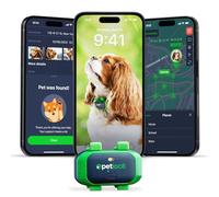 PETLOC8 Collar localizador GPS para perros con alertas inteligentes y valla geo-local - Dispositivo localizador de posición en tiempo real con aplicación, SIM incorporada, resistente al agua y ligero