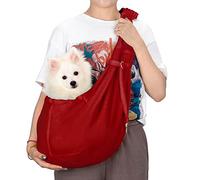 PetLoft Transportin Perro Pequeño,Bolso Bandolera para Perro,Ajustable Bolsa de Hombro Cruzada para Perro con Gancho de Collar para Perros/Gatos/Conejos de hasta 11 Libras,Rosa Fucsia
