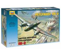 Petlyakov PE-2 Soviet Dive Bomber Plástico Kit 1:48 Modelo Zvezda