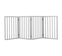 Petmaker Barrera Independiente para Mascotas - Cercado Plegable de Madera para Puertas, pasillos, escaleras y casa, Separador de escalones, Ideal para Perros y Cachorros, Color Gris
