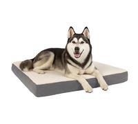 Petmaker Cama ortopédica para Perro, Cama de Espuma viscoelástica de 2 Capas con Cubierta Superior Sherpa Lavable a máquina, Cama para Perros Grandes de hasta 100 Libras (Gris)