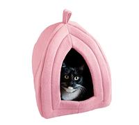 Petmaker Casa para Gatos con Cama Interior y cojín de Espuma extraíble. Tienda de campaña para Cachorros, Conejos, cobayas, erizos y Otros Animales pequeños (Rosa)