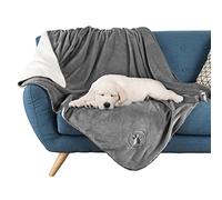 Petmaker Impermeable para Mascotas, Manta Reversible de Forro Polar Sherpa de 50 x 60 Pulgadas Que Protege sofás, Coches y Camas de derrames, Manchas y Piel (Gris), Franela, L