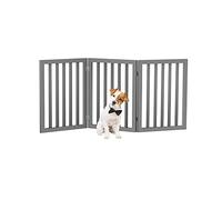 Petmaker Puerta para Perros para Puertas, escaleras o casa, Independiente, Plegable, Estilo acordeón, Valla de Madera MDF para Interiores (3 Paneles, Gris)