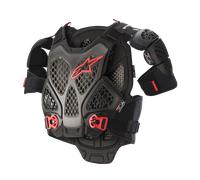 Alpinestars A-6 Protector de Pecho (Negro/Antracita/Rojo, XLX)