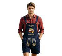 Peto corto para hombre, traje de Oktoberfest para hombre, estampado, A4 azul marino, XS