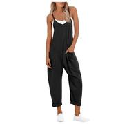 Peto de punto para mujer, mono casual con bolsillos, correas de hombro ajustables, mono holgado, mono holgado de una pieza para el día a día y las vacaciones