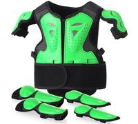 Peto Motocross Niño con Protecciones, Youth Chest Protector con Coderas y Rodilleras, Armadura Moto Infantil Ajustable para Dirt Bike, Ciclismo, Patinaje y Scooter para Edades 4-12 (Verde)