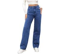 Peto Mujer Vaqueros Mujer Vaqueros Elásticos Lavado Vaqueros Moda Versátil Pierna Recta Vaqueros Pantalones Ropa Chaleco Mujer 48, azul oscuro, M