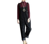 Peto para mujer de terciopelo acanalado con peto ancho con babero y tirantes de terciopelo acanalado, 8, XL