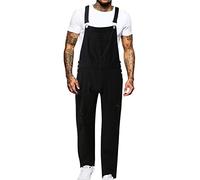 Peto Vaquero Corto Hombre Mono de Mezclilla de Ajuste Regular Overol de Verano Mono Corto de Jean Muchos Bolsillos Pantalón de Trabajo Hombre Casual Peto de Mezclilla