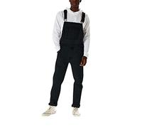 Peto vaquero para hombre, Rugged Flex Denim Bib Overalls Ropa de trabajo para hombre, peto vaquero, pantalones largos, corte holgado, Big Smith lavado a piedra, mono de peto, 03 negro., L