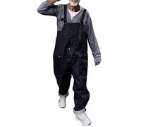 Peto vaquero para hombre, vintage, peto, 90, oversize, para hombre, pantalones vaqueros largos con tirantes, mono vaquero, hip hop, pantalones de trabajo de verano, azul, M