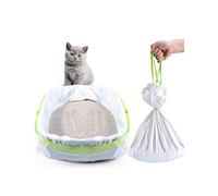 PETOCAT Forros para caja de arena, 28 forros gigantes de arena para gatos, bolsas de forro de arena con cordón para bandeja de arena, forro de arena grueso extra grande XXL, suministros ecológicos