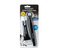 Petosan Kit de cuidado dental para perros medianos, juego de cepillo de dientes y pasta de dientes para perros (7-15 kg), eliminación de placa y sarro, aliento fresco, recomendado por veterinarios,