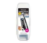 Petosan Kit dental completo para perros pequeños, juego de cepillo de dientes, pasta de dientes y cepillo de dedos aprobado por veterinarios, cuidado dental para aliento fresco, encías sanas y dientes
