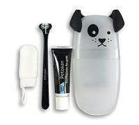 Petosan Kit dental completo para perros y cachorros de juguete, cepillo de dientes, pasta de dientes y cepillo para dedos aprobado por veterinarios, especialmente diseñado para razas pequeñas,