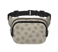 Petoskey - Riñonera unisex cuadrada de doble capa con estampado de piedra, accesorio de viaje y entrenamiento, color negro, talla única, NEGRO, One Size