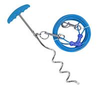 Petphabt - Cable de amarre resistente para perros de 6 m con espiral de perro de 16 pulgadas en estaca de tierra para cachorros y mascotas al aire libre (verde azulado)