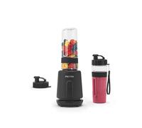 Petra PT6133MBLKVDE Batidora personal - Batudora eléctrica compacta, 2 botellas (600 ml), tapas a prueba de fugas, cuchilla de acero inoxidable, funcionamiento con un solo toque, antideslizante, 350 W